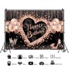 ChloropLastid 10x8ft Rose Gold Happy Birthday Backdrop Glitter Bokeh Dots