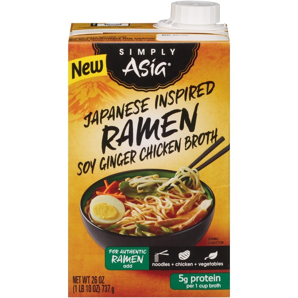 Simply Asia Japanese Inspired Ramen Soy Ginger Chicken Broth, 26