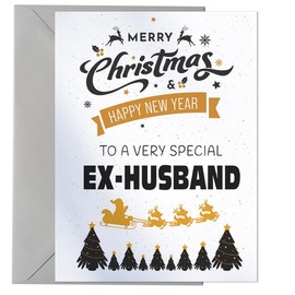 Merry Christmas Card To A Very Special Ex-husband - Xmas Card & Envelope