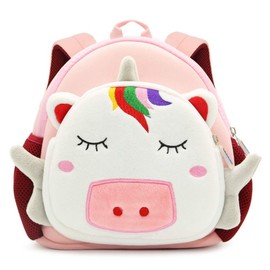 JameStyle26 Unicorn Plush Animal Zebra Elephant Giraffe Monkey Children's Backpack Nursery Backpack School Bag Boys & Girls, Unicorn #3, Rucksack