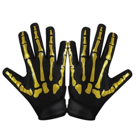 Glorious Traders Football Gloves for Adult and Youth - Ultimate Performance Booster With Super Sticky Grip (Black, Adult Small)