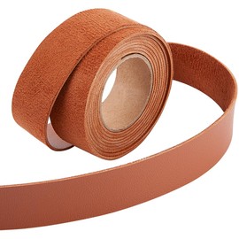 GORGECRAFT 25 mm x 2 m Strips Made of Grained Faux Leather Leather Cord 0.07 Inches / 1.7 mm Thick Flat Leather Cord Threads Rope for DIY Crafts Guitar Belt Bracelets Jewellery Making Tools