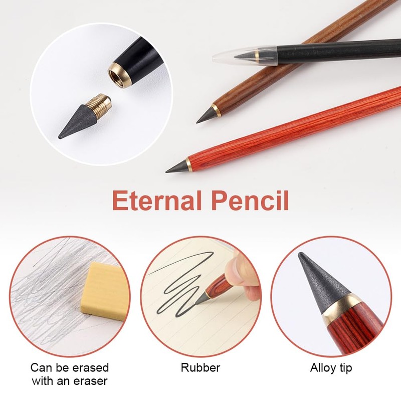 EXIN DEHCEN Pack of 3 Infinite Fountain Pencil, Eternal Pencil