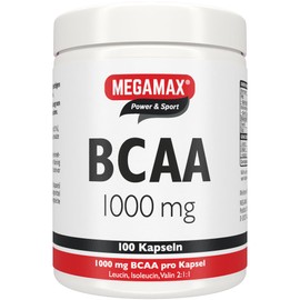 MEGAMAX BCAA 1200 mg Branched Chain Amino Acids BCAA 2:1:1 High Dose L-Leucine L-Isoleucine L-Valine Branched Chain Amino Acids for Muscle Building Strength Sports Bodybuilding Fitness