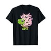 Cartoon - Cute axolotl sitting on turtle T-Shirt