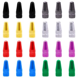 TRKETK 24 Pcs Presta Valve Caps Bicycle Tyre Valve Caps Aluminum Anodized Tire Air Stem Covers Corrosion Resistant For Bikes Tire Dust Covers for MTB Bicycle Road Bike Wheels