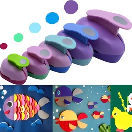 CINY Circle Punch Set Round Embossing Device, Scrapbook Paper Punchers Craft Punches Round Shape Paper Punches for Card Making DIY Albums Greeting Cards (5 pcs, Diameter 9mm+25mm+38mm+50mm+75mm)