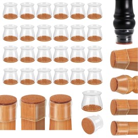 CASAMAX Chair Leg Floor Protectors – Silicone Caps, Cups & Sliders with Felt Pads – Non-Slip Furniture Leg Covers to Protect Hardwood & Tile Floors, Reduce Noise (24, Small)