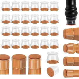 CASAMAX Chair Leg Floor Protectors – Silicone Caps, Cups & Sliders with Felt Pads – Non-Slip Furniture Leg Covers to Protect Hardwood & Tile Floors, Reduce Noise (24, Small)