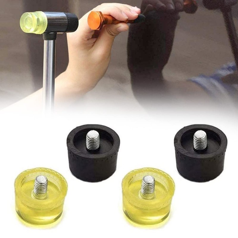 4 Pcs Rubber Striking Head Hammer Replacement 25mm Diameter Mallet