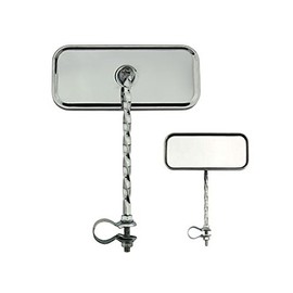 Lowrider Two Rectangle Twisted Mirrors All Chrome.Bike Mirror, Set of Bike Mirrors. Pair of Bicycle Mirrors. 2 Bike Mirrors.