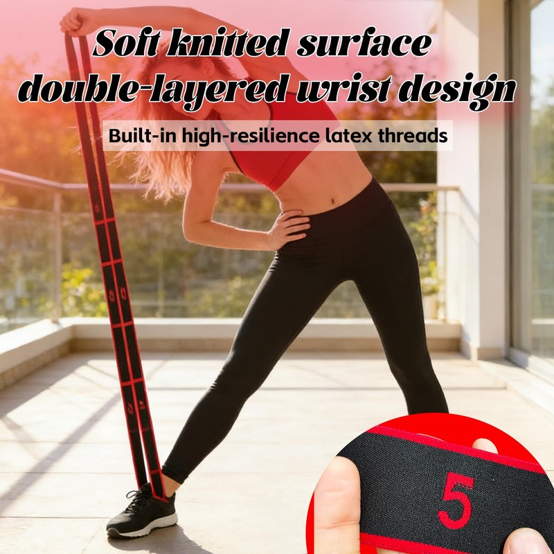 2PCS Fitness Resistance Band for Stretching and Yoga, Number Stretch