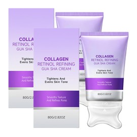 2PC Crema con Gua Sha, Colágeno y Retinol para Reafirmar | Crema con colágeno y retinol. Incluye herramienta gua sha. Ideal para rutina diaria de cuidado del cuello y rostro