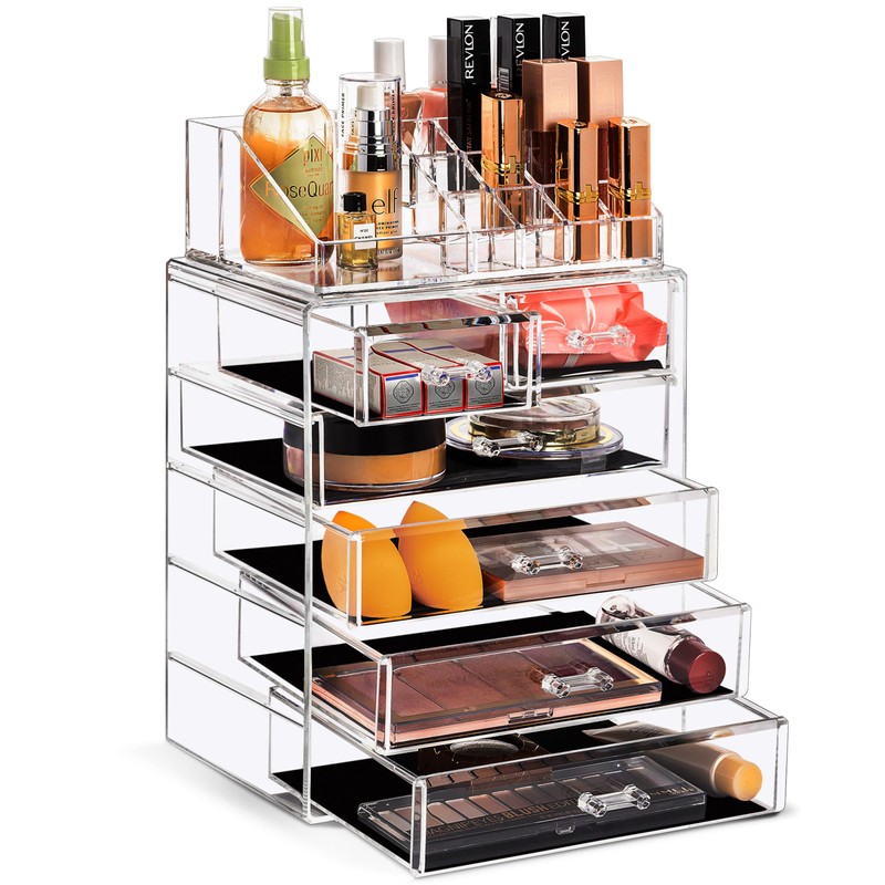 Sorbus Acrylic Makeup Organizer Set, 6-Drawer Vanity & Countertop Cosmetic