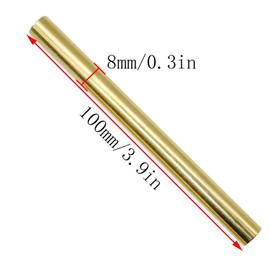Brass Rod, Her Kindness Pack of 2 Brass Round Rod 8 mm, Solid Brass Round Rod, 8 mm x 100 mm Brass Rods for RC Model and DIY