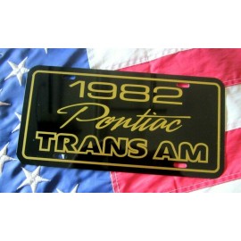 1982 Pontiac Trans Am License plate car tag black & gold smokey & the bandit 82