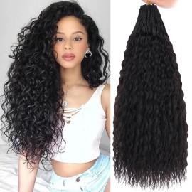 Pre Looped Micro Curly Crochet Hair 18 Inch 8 Packs 18 Inch (Pack of 8) 1B#