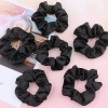 Ligas Para Cabello Scrunchies De Satén 40 Colores Negro