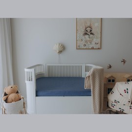 Dreamology Cot Sheets 120x60 Fitted, 100% Cotton Jersey, Soft and Breathable fitted sheets,Girls, Boys, cot Sheet, Baby Mattress Sheets and Crib Sheet,Cot sheet 120x60 fitted | Denim Blue,Sky Blue