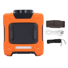 Greensen 10.000 MAh USB-Hüftventilator mit Trageband, Integrierter Typ-C-Eingangsanschluss, 3-Gang-LED-Licht, Nackenventilator, Tragbarer Clip-Ventilator für Outdoor-Camping,