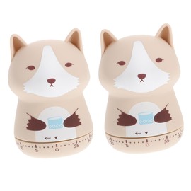 iplusmile 2Pcs Adorable Cartoon Animal Timer for Cooking and Management Easy to Use Mechanical Timing Device for Study and Playtime Fun Kitchen Reminder