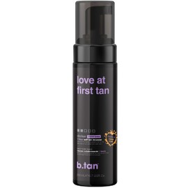 b.tan Violet Base Self Tanner Mousse | Love At First Tan - Best, 1 Hour Express Sunless Tanning Foam, Cancels Orange Tones, Dark Bronzing Glow, No Fake Tan Smell, Face & Body, 6.7 Fl Oz