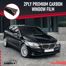 United Window Tint 20" in 100'Ft Nano Carbon Film 2Ply Charcoal 50% VLT - Clear PET Privacy Window Tint for Car, Home, Blocks UV/IR Rays, Reduce Heat & Glare- Adhesive Film - Lifetime Color Stability