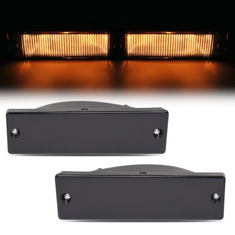 HECASA Pair Bumper Turn Signal Lights Compatible with 1988-1997 Nissan