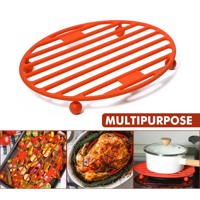 Webake Roasting Rack Oval Silicone 11x8 Inches Cooling Drying Rack