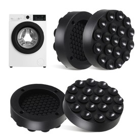 4 Stück Washing Machine Vibration Pads, Gummi Washing Machine Mat with Suction Cups, Durable Waschmaschine Vibrationsdämpfer, Anti Vibration Pads for Reduce Washing Machine Trockner Noise & Vibration