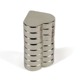 HAB & GUT -MC000-H- 8x Magnetic Heart, 15 x 3 mm, Neodymium - N40 - Very Strong Attraction, Silver