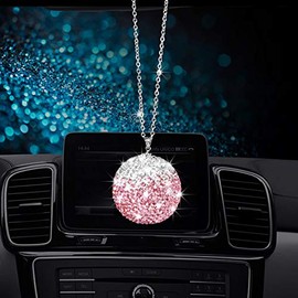 Bling Crystal Ball for Car Rear View Mirror, Crystal Rhinestone Car & Home Decor Hanging Ornament, Bling Car Accessories, Crystal Sun Catcher Ornament Car Glam Decoration Charm