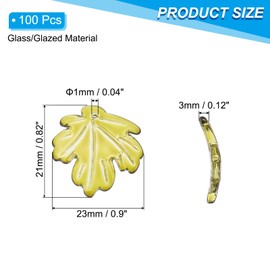 PATIKIL Leaf Beads, 100Pcs Crystal Maple Leaf Beads Translucent Czech Glass Beads Spacer Bead for DIY Jewelry Making Bracelets Necklace, Jade Green