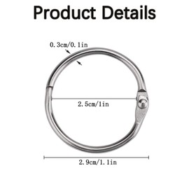 Flash Card Rings, Small Ring Binder 10Pcs Loose Leaf Binder Rings Flashcard Rings Index Card Rings Small Book Rings Ring Binders Clips for Flash Cards, Cue Cards, School, Office, Home 30mm/1.2 inch