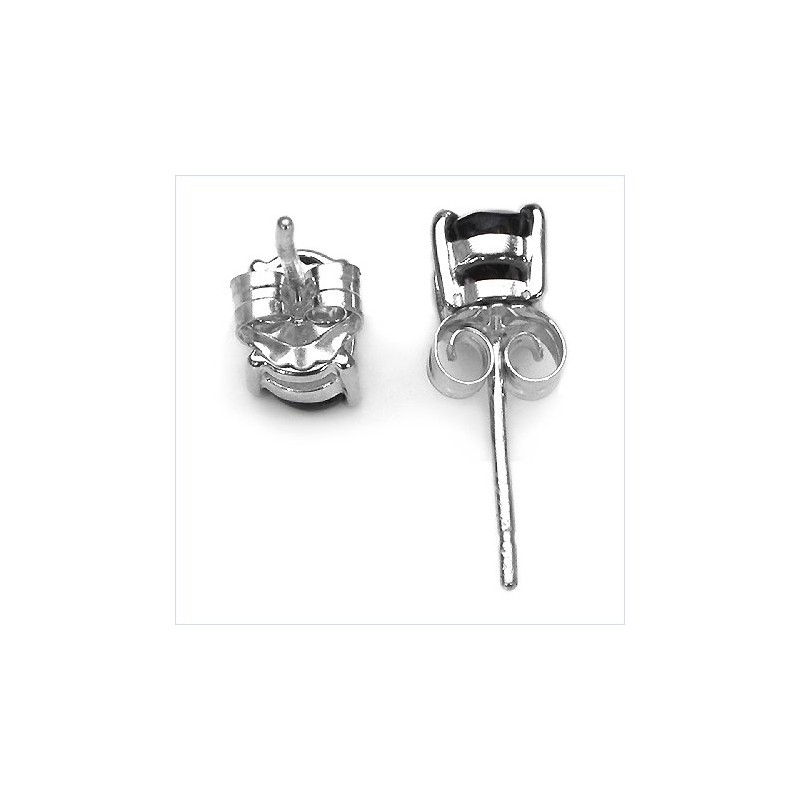 Schmuck-Schmidt -Men's Emerald Green Cubic Zirconia Silver Stud Earrings, Sterling
