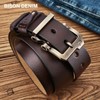 BISON DENIM Men's Genuine Leather Belt, Large Size, Men's Belt,
