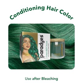 Paradyes Emerald Green Semi Permanent Conditioner Based Hair Color Enriched with Vegan, Natural and Herbal Hair dyes - lasts up to 8-10 washes (4.2 oz)