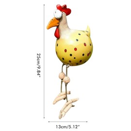 WINBST JTLB Decorative Chicken, Resin and Ceramic Rooster 25 cm, Garden Decoration Garden Stake Figure Patio Weatherproof