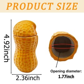Peanut Shaped Jar, Ceramic Peanut Food Container, Cute Shape Ceramic Food Jar for Tea Leaf Candy Desktop Decoration, 1 Piece