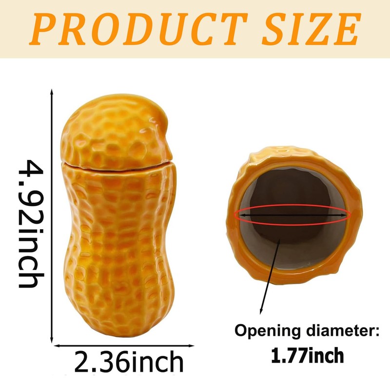 Peanut Shaped Jar, Ceramic Peanut Food Container, Cute Shape Ceramic