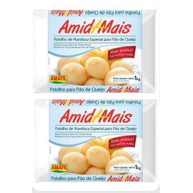 Mistura preparada para Pao de Queijo Brasileiro Amafil 1 kg - Pack of 2 x 1Kg - Brazilian Mix Cheese Bread
