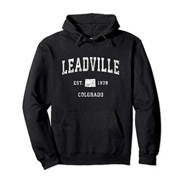 Leadville Colorado CO Vintage Athletic Sports Design Pullover Hoodie