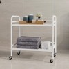 HDANI 2 Tier Under Desk Printer Stand with Storage,Microwave Storage