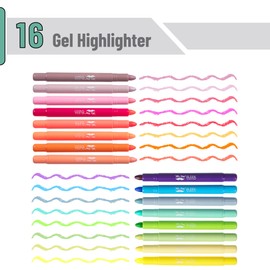 Mr. Pen- Gel Highlighter, 16 Pack, Morandi and Vibrant Colors, Bible Highlighters No Bleed Highlighters, Bible Highlighter, Bible Markers, Gel Highlighters for Bibles, Highlighter