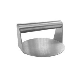 Fackelmann Pressa schiaccia hamburger in acciaio inossidabile, ideale per smash burger, per burger sulla piastra, lavabile in lavastoviglie, dimensione Ø14x10 cm