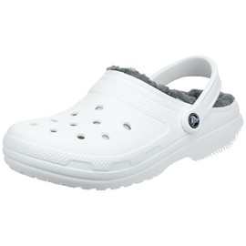 Crocs Unisex Kids Classic Lined K Clog, White/Grey, C13 US