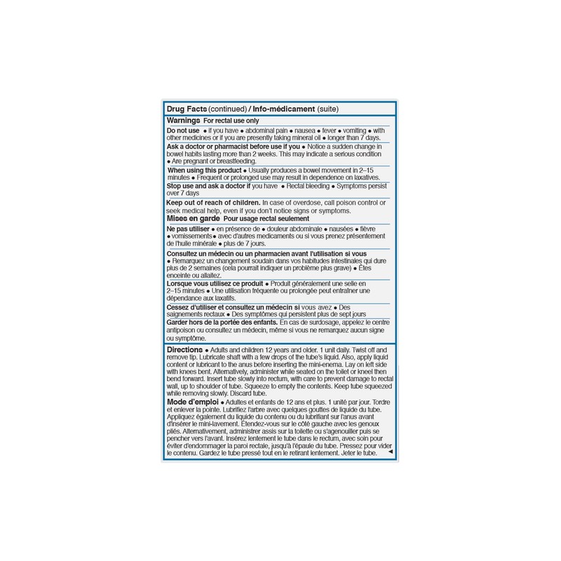Enemeez Docusate Sodium Mini-Enema 283 mg, 5 Count, Canada DIN