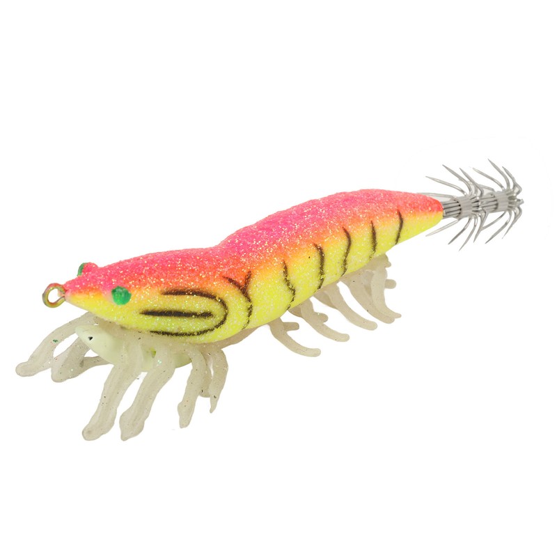 8pcs Shrimp Lures Luminous Silicone Realistic with Sound Beads Shrimp