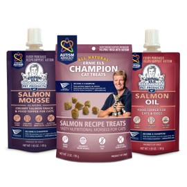 Ernie Els Premium Soft Cat Treats, Oil and Supplement Bundle: Salmon Treats, Salmon Mousse Topper and Salmon Oil Supplement, (Pack of 3)