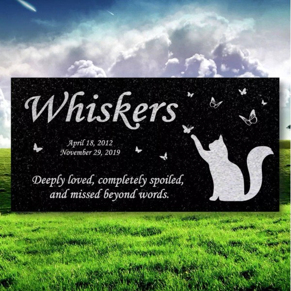 Unbranded Personalized Cat Memorial - Granite Stone Pet Grave Marker